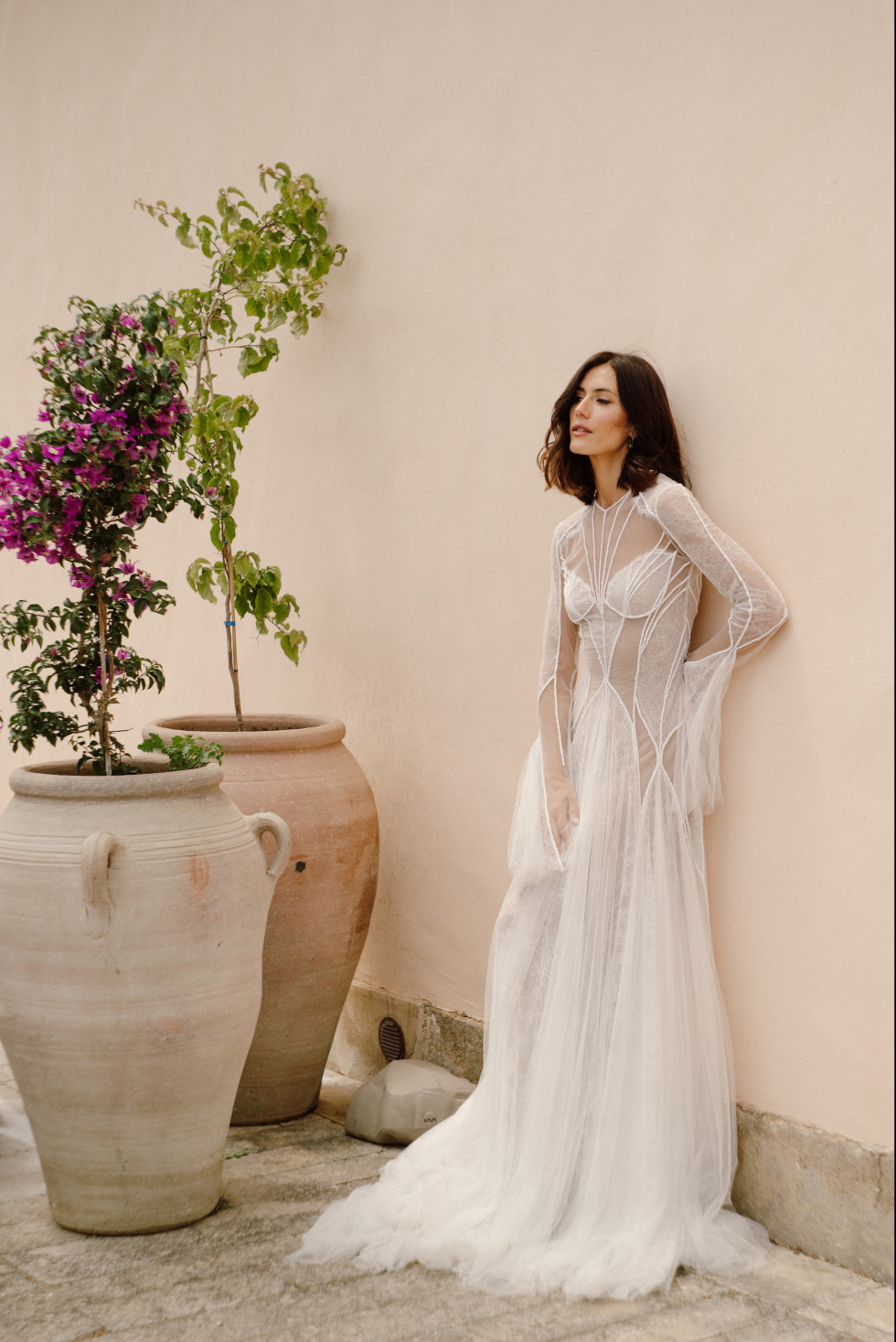 vit bröllopsklänning